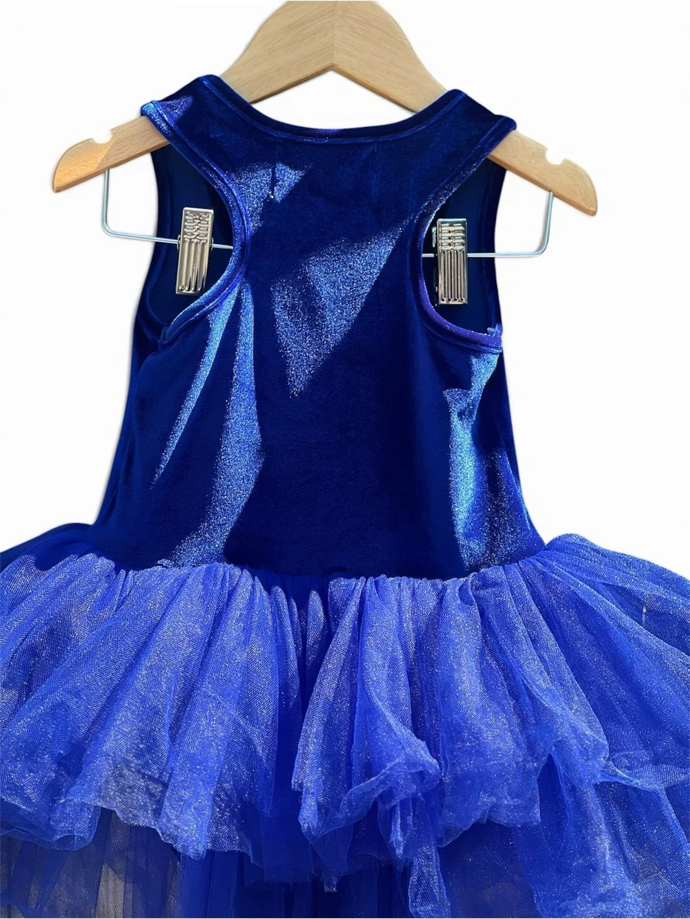 Plum Girls 4Y Royal Blue Velvet Sparkle Tutu Leotard Dress
